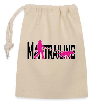 Mantrailing Pink/Schwarz - Verschließbarer Geschenkbeutel aus Baumwolle (14x20cm) - Natur - Vorne