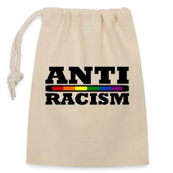 Anti-racisme - Sac cadeau en coton avec cordon (14 x 20 cm) - nature - Devant