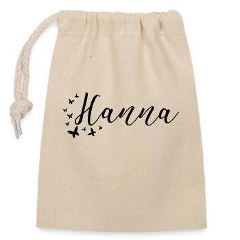 Hanna nom de famille prénom nom de jeune fille - Sac cadeau en coton avec cordon (14 x 20 cm) - nature - Devant
