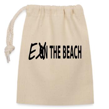 EX SUR LA PLAGE - Sac cadeau en coton avec cordon (14 x 20 cm) - nature - Devant