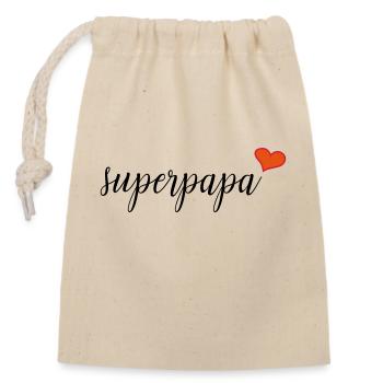 Super dad - Closable cotton gift bag (14x20cm) - nature - Front