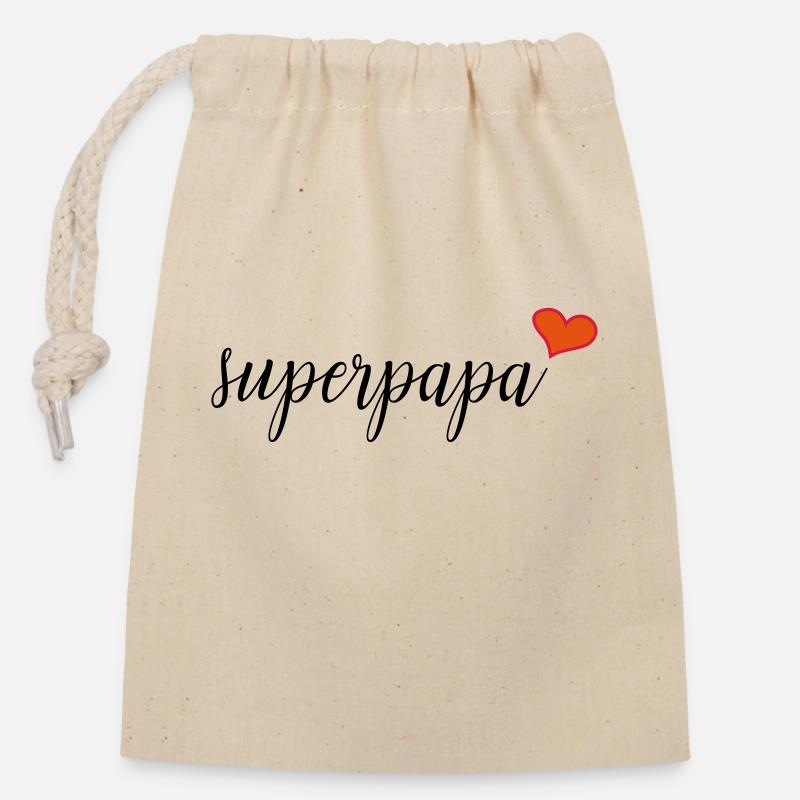 Super dad - Closable cotton gift bag (14x20cm) - nature