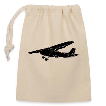 c172 Flugzeug Pilot Motorflugzeug Motorflieger - Verschließbarer Geschenkbeutel aus Baumwolle (14x20cm) - Natur - Vorne