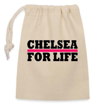 Chelsea - Closable cotton gift bag (14x20cm) - nature - Front