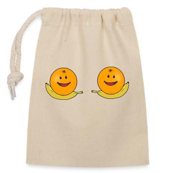 Bananen BH Bikini Brust Orangen Erotik sexy Erotik - Verschließbarer Geschenkbeutel aus Baumwolle (14x20cm) - Natur - Vorne