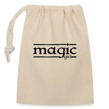 magic girl - magisches, zauberhaftes Mädchen - Verschließbarer Geschenkbeutel aus Baumwolle (14x20cm) - Natur - Vorne