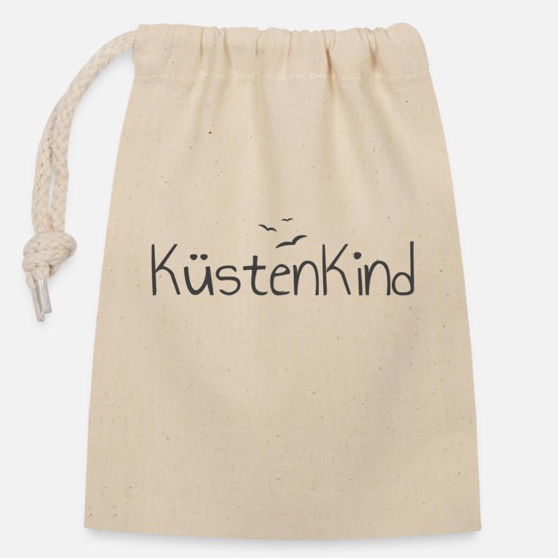 Küstenkind - Verschließbarer Geschenkbeutel aus Baumwolle (14x20cm) - Natur
