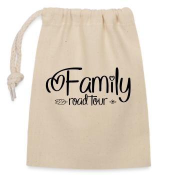 Vacances en famille - Sac cadeau en coton avec cordon (14 x 20 cm) - nature - Devant