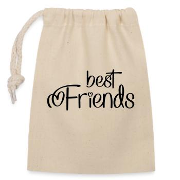 friends - Closable cotton gift bag (14x20cm) - nature - Front
