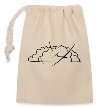 Segelflugzeug Segelfliegen Segelflug Segelflieger - Verschließbarer Geschenkbeutel aus Baumwolle (14x20cm) - Natur - Vorne
