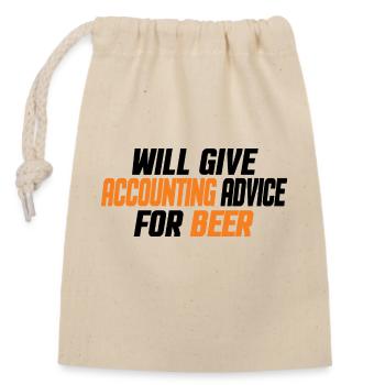 Drôle de comptable Comptabilité CPA & Amateurs de bière - Sac cadeau en coton avec cordon (14 x 20 cm) - nature - Devant