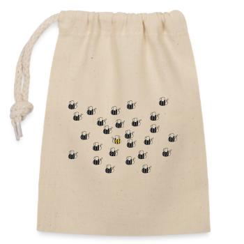 Abeille vous-même - Sac cadeau en coton avec cordon (14 x 20 cm) - nature - Devant
