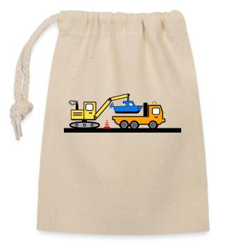 Excavator - Closable cotton gift bag (14x20cm) - nature - Front