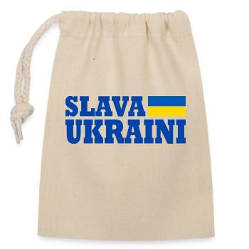 Slava ukraini - Closable cotton gift bag (14x20cm) - nature - Front
