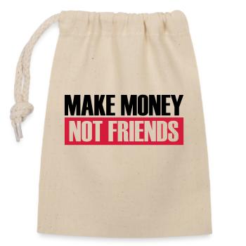 Make Money Logo - Closable cotton gift bag (14x20cm) - nature - Front