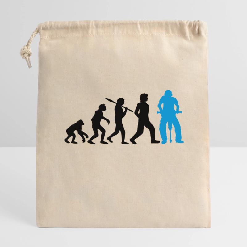 Logo Evolution Jackhammer Closable cotton gift bag (14x20cm)
