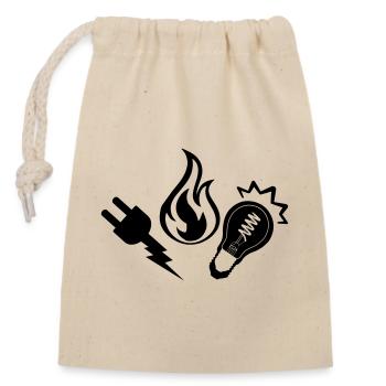 Electric and heating logo - Closable cotton gift bag (14x20cm) - nature - Front