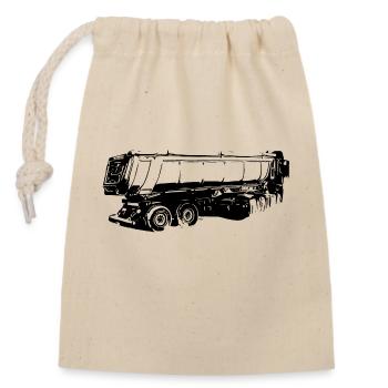 Truck - Closable cotton gift bag (14x20cm) - nature - Front