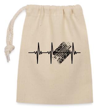 Heartbeat for tyre tread and speed - Closable cotton gift bag (14x20cm) - nature - Front