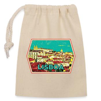 Lisbon Portugal, beautiful city - Closable cotton gift bag (14x20cm) - nature - Front