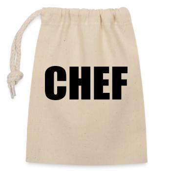 Chef - Closable cotton gift bag (14x20cm) - nature - Front