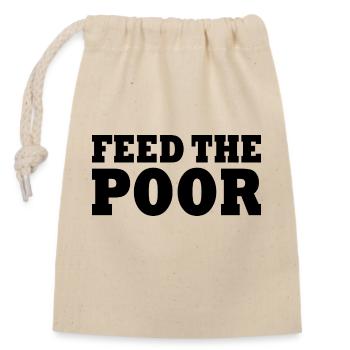 Feed the poor - Closable cotton gift bag (14x20cm) - nature - Front