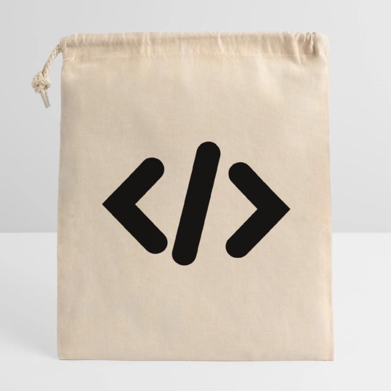 Programmer Code Closable cotton gift bag (14x20cm)