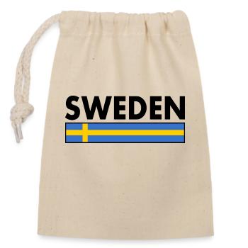 Schweden - Verschließbarer Geschenkbeutel aus Baumwolle (14x20cm) - Natur - Vorne