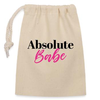 Absolutes Babe - Verschließbarer Geschenkbeutel aus Baumwolle (14x20cm) - Natur - Vorne