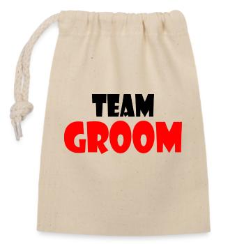 Team groom - Sac cadeau en coton avec cordon (14 x 20 cm) - nature - Devant