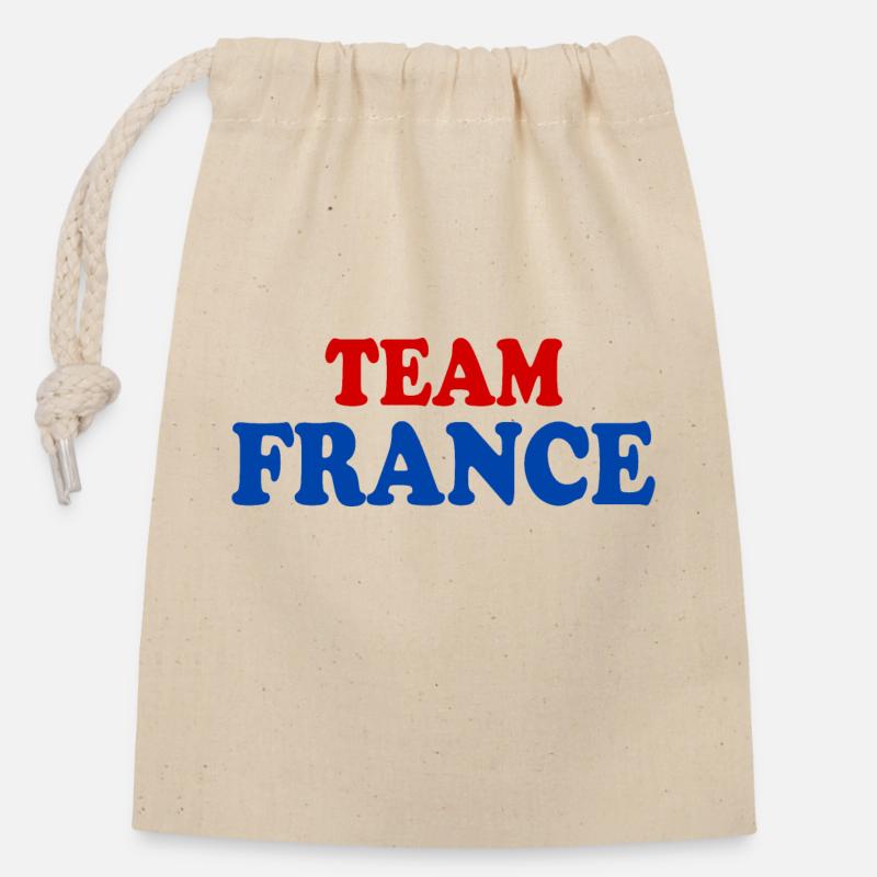 Frankreich - Verschließbarer Geschenkbeutel aus Baumwolle (14x20cm) - Natur