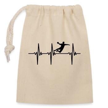 Heartbeat pour le handball - Vintages Handball Design - Sac cadeau en coton avec cordon (14 x 20 cm) - nature - Devant