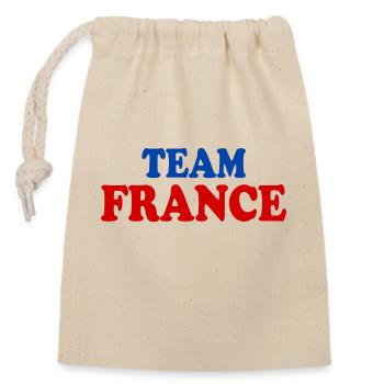 France - Sac cadeau en coton avec cordon (14 x 20 cm) - nature - Devant