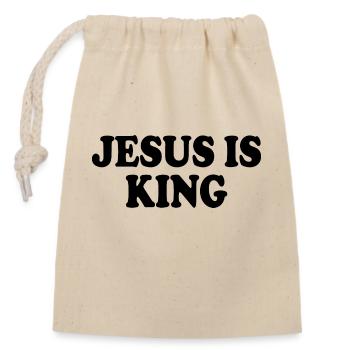 Jesus is king - Closable cotton gift bag (14x20cm) - nature - Front