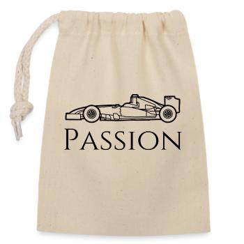 Formula Racing passion - Verschließbarer Geschenkbeutel aus Baumwolle (14x20cm) - Natur - Vorne
