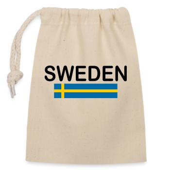 Schweden - Verschließbarer Geschenkbeutel aus Baumwolle (14x20cm) - Natur - Vorne