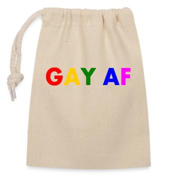 Gay af - Closable cotton gift bag (14x20cm) - nature - Front