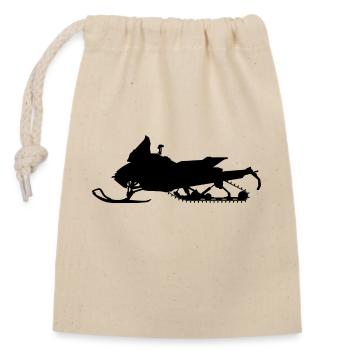 Schneemobil Motorschlitten Snowmobile snowmachine - Closable cotton gift bag (14x20cm) - nature - Front