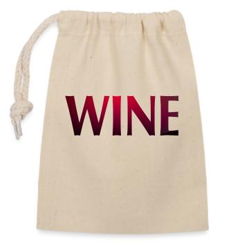 WINE - Verschließbarer Geschenkbeutel aus Baumwolle (14x20cm) - Natur - Vorne