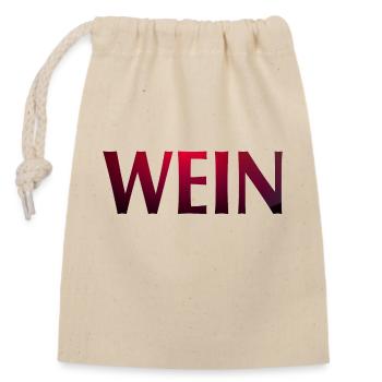 Wein - Verschließbarer Geschenkbeutel aus Baumwolle (14x20cm) - Natur - Vorne