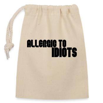 Allergique aux idiots - Sac cadeau en coton avec cordon (14 x 20 cm) - nature - Devant