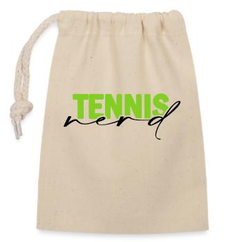 Tennis Match de tennis Court de tennis « tennis-nerd » - Sac cadeau en coton avec cordon (14 x 20 cm) - nature - Devant