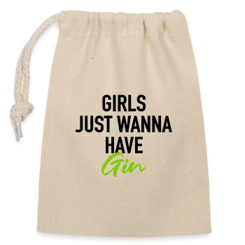 Les filles veulent juste avoir du Gin - Sac cadeau en coton avec cordon (14 x 20 cm) - nature - Devant