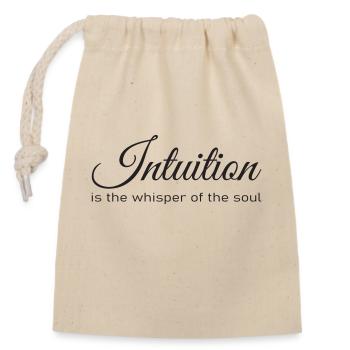 Intuition - is the whisper of the soul - Verschließbarer Geschenkbeutel aus Baumwolle (14x20cm) - Natur - Vorne