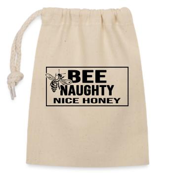 Hobbyimker Imker "bee naughty" Bienenflüsterer - Verschließbarer Geschenkbeutel aus Baumwolle (14x20cm) - Natur - Vorne