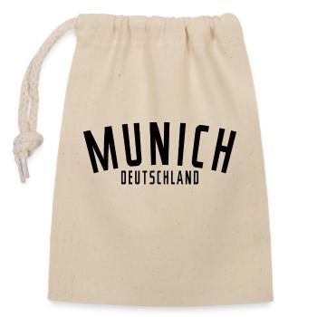 München Deutschland - Verschließbarer Geschenkbeutel aus Baumwolle (14x20cm) - Natur - Vorne