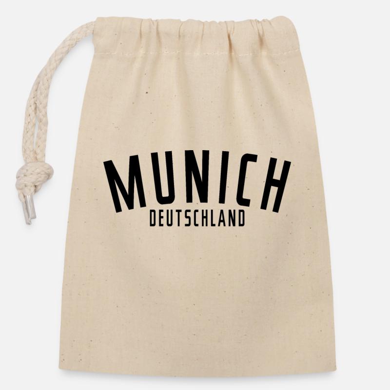 München Deutschland - Verschließbarer Geschenkbeutel aus Baumwolle (14x20cm) - Natur