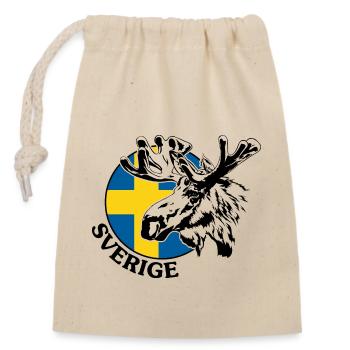 SVERIGE Elch Schweden Tier Wildnis Wilsigns - Verschließbarer Geschenkbeutel aus Baumwolle (14x20cm) - Natur - Vorne
