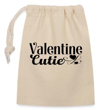 Valentine Cutie - Closable cotton gift bag (14x20cm) - nature - Front