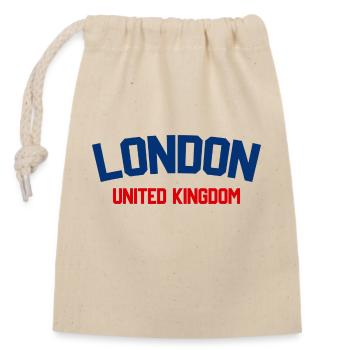 London United Kingdom - Closable cotton gift bag (14x20cm) - nature - Front